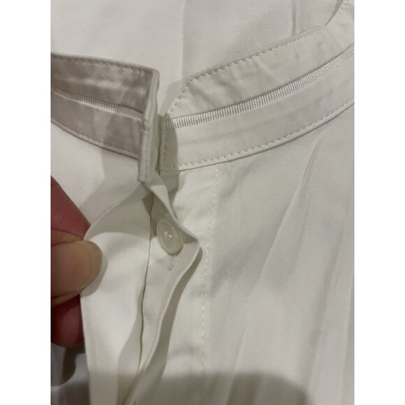 Lafayette 148 White Poplin Button Up Shirt Size 14 Womens Long Sleeve Blouse - Picture 6 of 12